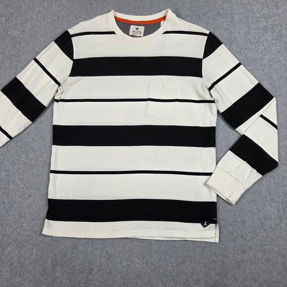 Sperry Mens Medium Stripe Long Sleeve Pocket T-Shirt Black and Off White - Picture 5 of 12